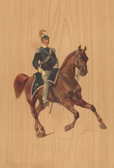 Unidentified Soldier on Horseback by French School