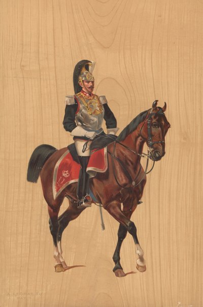 Unidentified Soldier on Horseback by French School