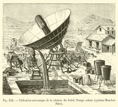 Mechanical Use of Solar Heat, Solar Pump, Mouchot-Pifre System by French School