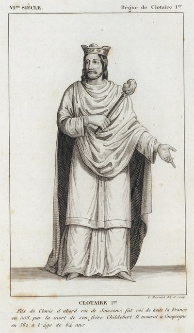 6th Century, Reign of Clotaire I, Clotaire I (engraving) by French School