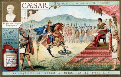 Vercingetorix going to Caesar, in the year 52 BC - Liebig advertising vignette by French School