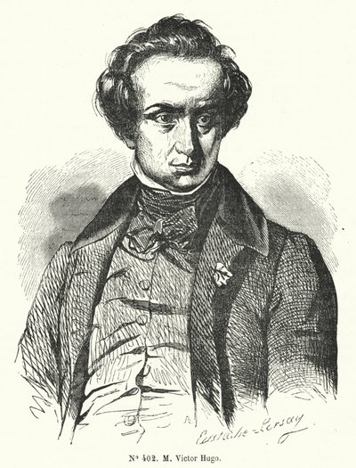 Victor Hugo, French Novelist and Dramatist (engraving) by French School