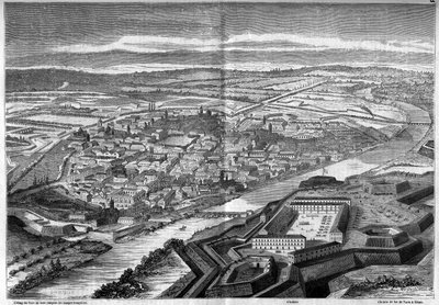 View of the city and citadel of Alexandria in Italy by French School