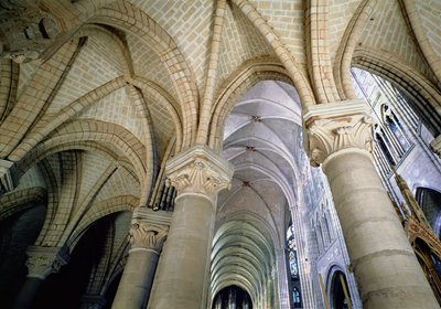 View of the Vaulting in the Ambulatory, c.1140-44 by French School