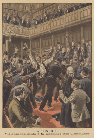 Violent incident in the House of Commons in London by French School