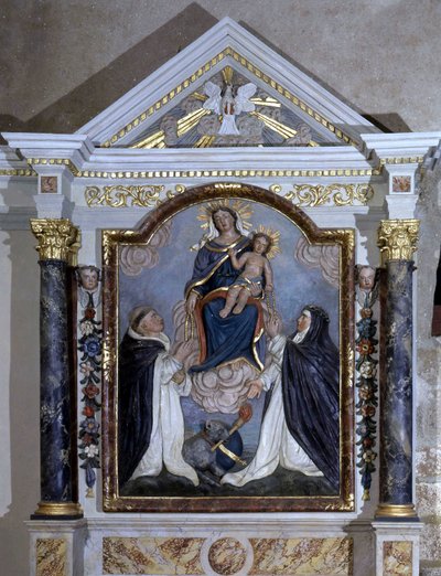 Virgin and child, altarpiece of the Church of Pear on life, Vendee by French School