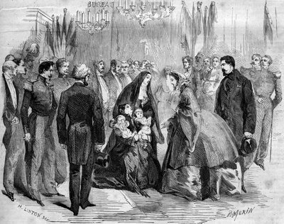 Visit of Napoleon III (1808-1873) and Empress Eugenie (1826-1920) to Chauny (Aisne, 02) by French School