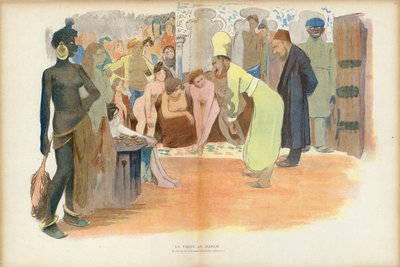 Visit to the Harem, Illustration for Le Rire by French School