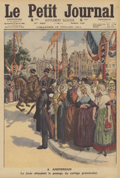 Visit to the Netherlands by the President of France (colour litho) by French School