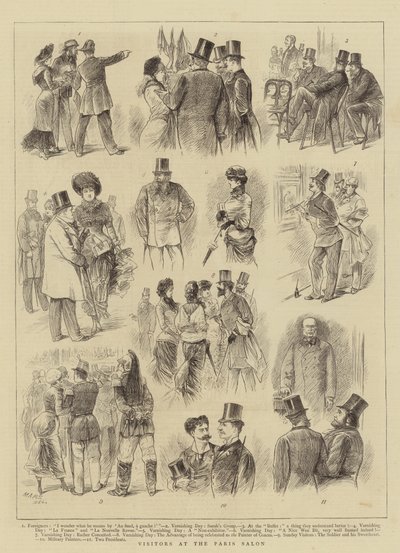 Visitors at the Paris Salon by French School