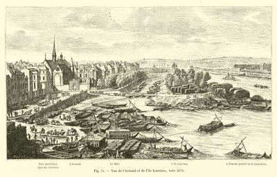View of the Arsenal and the Ile Louviers, around 1670 by French School