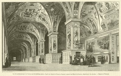 View of the Vatican Library in the Eighteenth Century (engraving) by French School