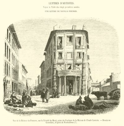 View of the House of Poussin, on the Trinity of the Mount, Taken from the Portico of the House of Claude Lorrain by French School