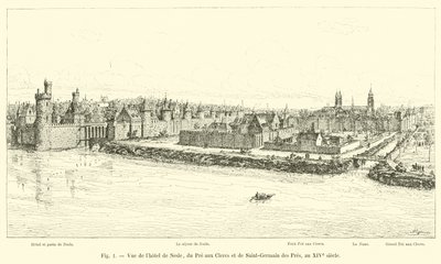 View of the Hotel de Nesle, the Pre aux Clercs, and Saint-Germain des Pres, in the 14th Century by French School