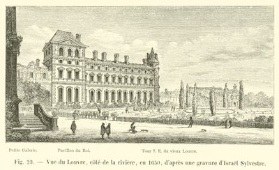 View of the Louvre, riverside, in 1650, after an engraving by Israel Sylvestre by French School
