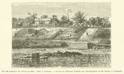 View of the Gabon Trading Post in 1861, Coal Park (engraving) by French School