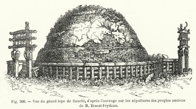 Vue du grand tope de Sanchi, d