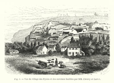 View of the Village of Eysies and the Caves Excavated by MM Christy and Lartet by French School