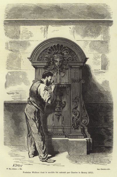 Wallace fountain designed by Charles Auguste Lebourg, Paris, 1872 by French School