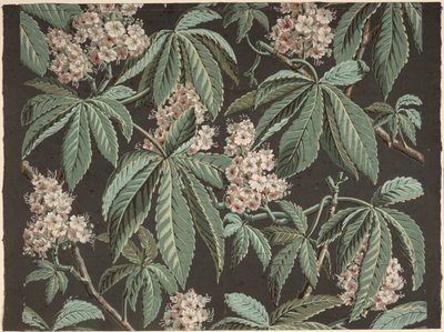 Wallpaper design with Chestnut Branch (detail) by French School