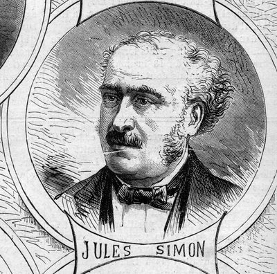 War of 1870 - Government of the National Defense: portrait of Jules Simon, member of the provisional government of 1870. Engraving in Le Monde Illustré n°706 of October 22 by French School