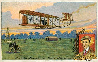 Wilbur Wright making a flight at the Camp d