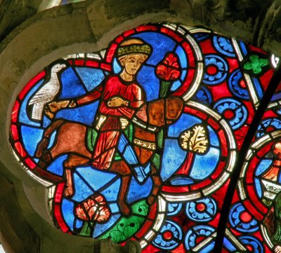 Window depicting the Labours of the Months: May by French School