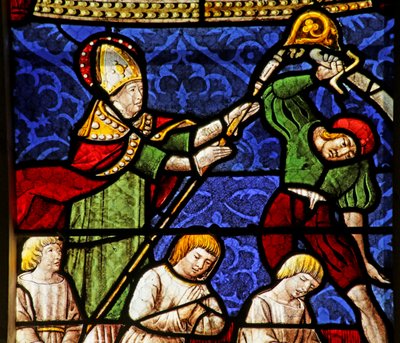Window Depicting Saint Nicholas at the Execution of Three Men by French School