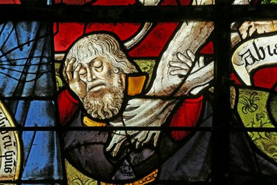 Window depicting Tree of Jesse: Jesse asleep by French School