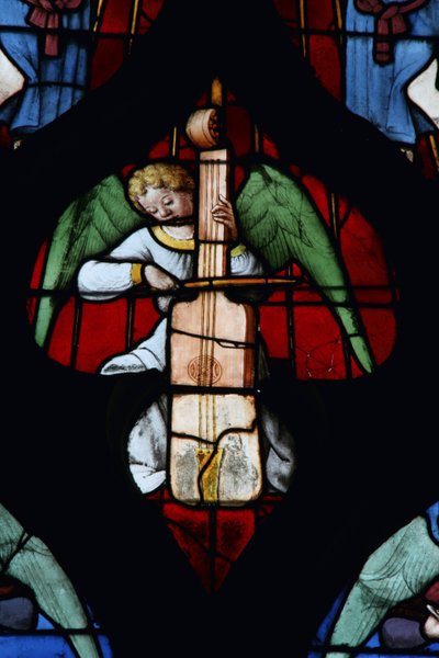 Window depicting a Musical Angel by French School