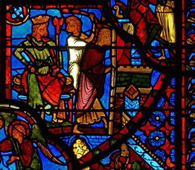 Window depicting a scene from the life of St. Thomas by French School
