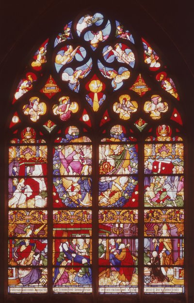 Window depicting scenes from the Life of the Virgin by French School