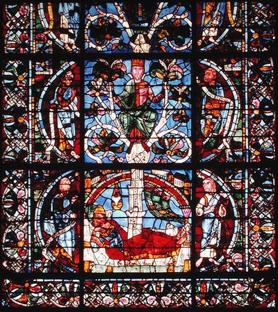 Window depicting the Tree of Jesse (detail) by French School