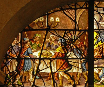 Window in the Charnier depicting the Passover by French School