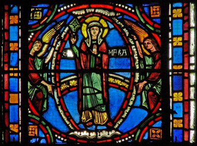 Window s2-C depicting the Assumption of the Virgin Mary by French School