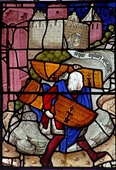 Window s2 depicting Samson carrying the Gates of Gaza by French School