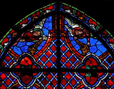 Window depicting angels by French School