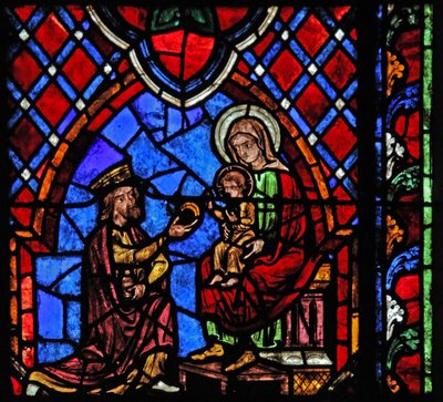 Window depicting the Adoration of the Magi by French School