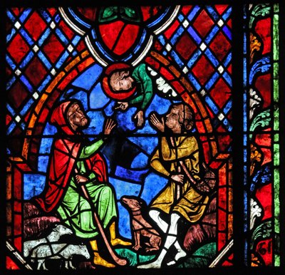 Window depicting the Annunciation to Shepherds by French School