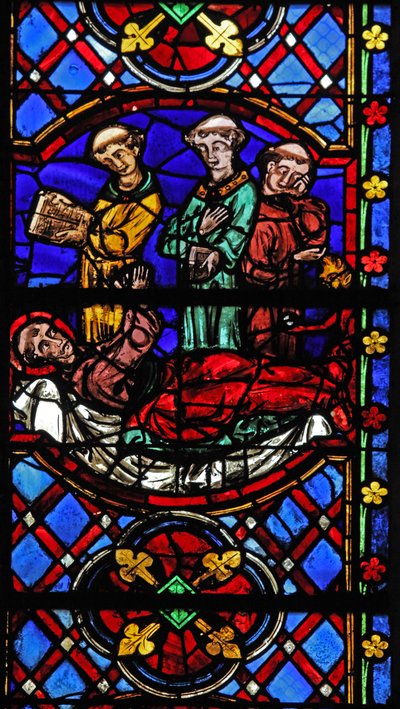 Window depicting the death of St Martin by French School