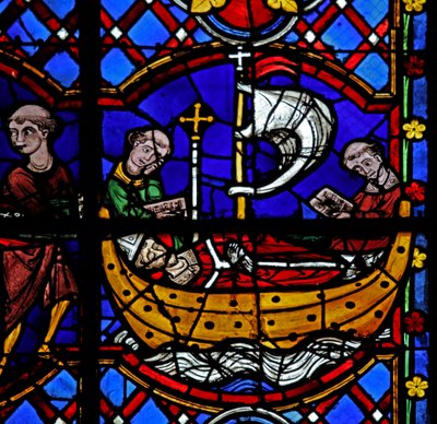 Window depicting the relics of St Martin are returned by French School
