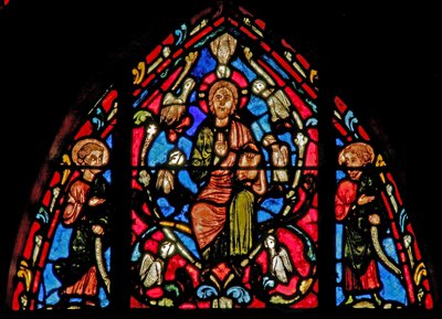 Christ with the Seven Doves of the Holy Spirit (Window W0) by French School