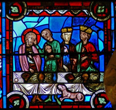 Window w0 depicting a scene from the life of St Thomas: with Gundaphorus by French School