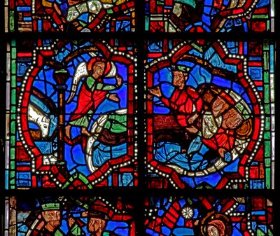 Window w100b depicting the Magi are warned in a dream by French School
