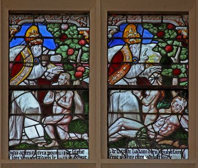 Creation of Fish and Animals; Creation of Adam and Eve by French School