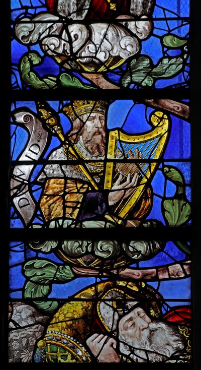 Window depicting King David on the Tree of Jesse by French School