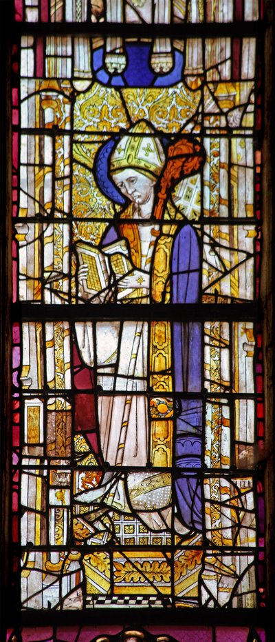 Window w10 depicting a saint bishop by French School