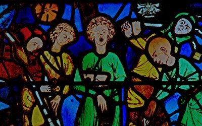 Scene from the Life of St Vincent (Window W10) by French School