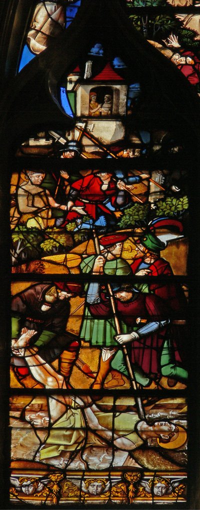 Window depicting scenes from the Life of a saint by French School