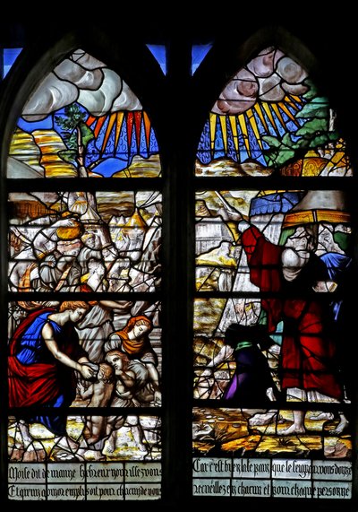 The Israelites Gather Manna in the Desert by French School